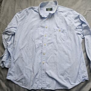 Orvis‎ Mens XXL Blue White Gingham Button Up Shirt Long Sleeve Cotton Pocket